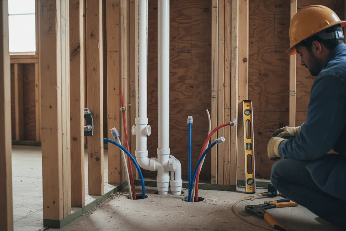 Drain and supply rough-in during Leak Detection in Fort Myers